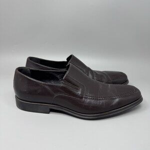 Bruno Magli Raging Loafer Shoes Men’s 10 Brown Leather Slip On Made Italy